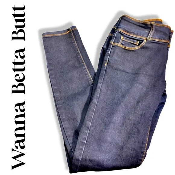 Woman's Wanna Betta Butt Jeans,Dark Blue,Skinny,Stretch Jeans - Picture 2 of 8